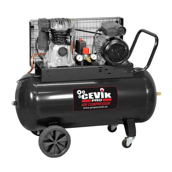 Compresor correa pro 100 litros 3hp monofasico 230v ca-pro100-3mf CEVIK