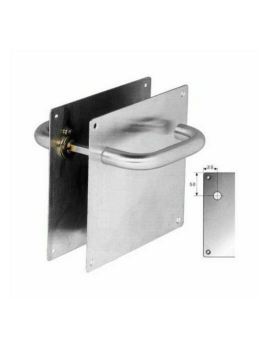 Manilla con Placa 1.180x180 Inoxidable Recta AMIG