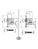Cerradura de Embutir 650-60 Hierro Latonado YALE