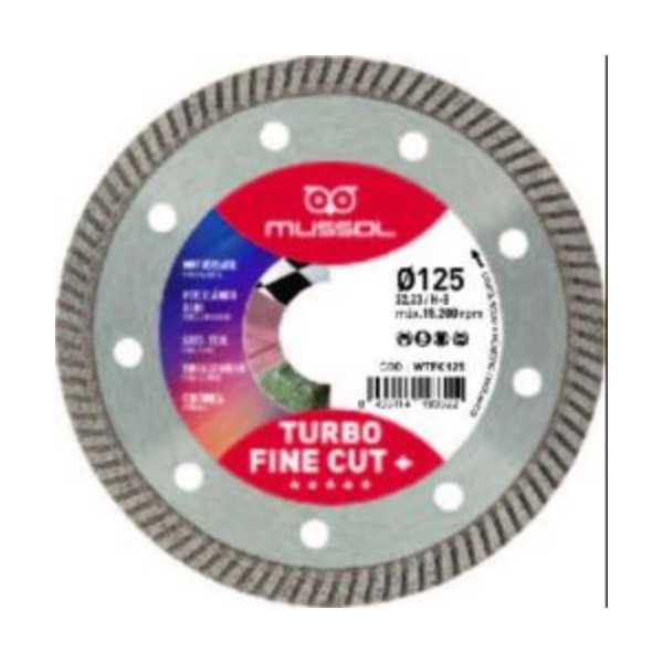 Disco de Diamante Turbo Fine Cut+ 125mm Eje 22,2mm MUSSOL