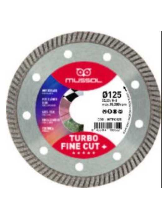 Disco de Diamante Turbo Fine Cut+ 125mm Eje 22,2mm MUSSOL