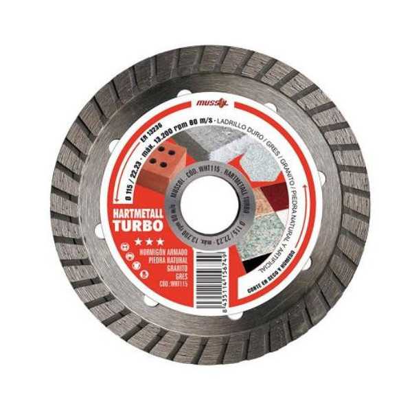 Disco de Diamante Hartmetal Turbo 230mm WHT230 MUSSOL