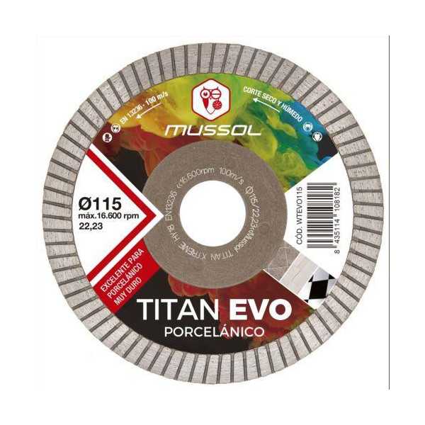 Disco de Diamante Titan Evo 115mm WTEVO115 MUSSOL