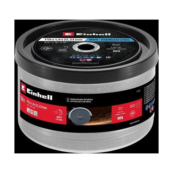 Cubo de 50 Discos 115x1mm Inoxidable Metal 49711526 EINHELL
