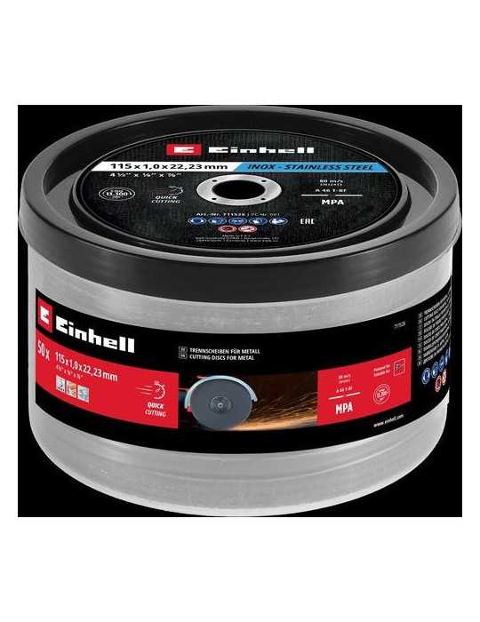 Cubo de 50 Discos 115x1mm Inoxidable Metal 49711526 EINHELL