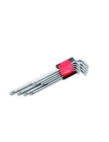 Juego de 9 Llaves Torx Larga Macho T10-T50 608-009 DOGHER