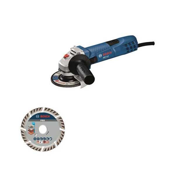 Miniamoladora GWS 7-115 Professional 720W más Disco de Corte BOSCH