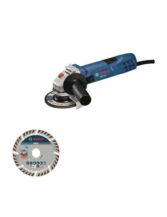 Miniamoladora GWS 7-115 Professional 720W más Disco de Corte BOSCH
