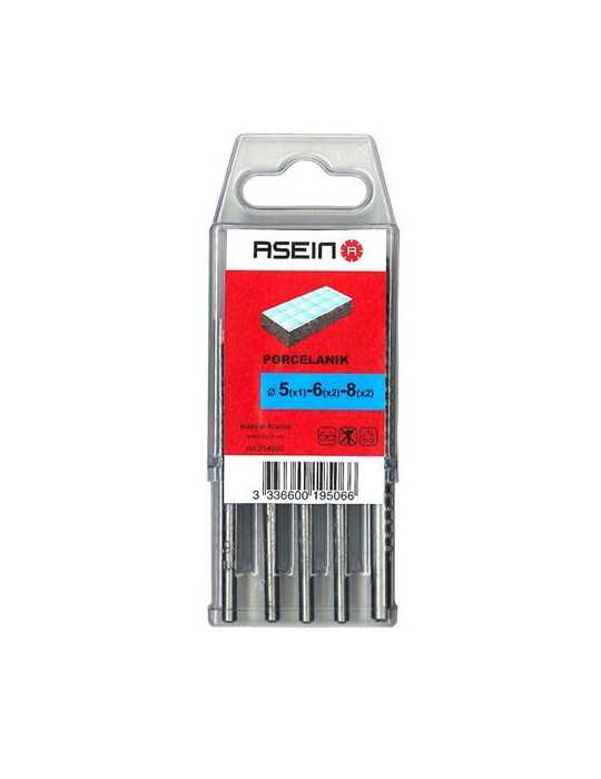 Juego de 5 Brocas para Porcelánico en Estuche de Plástico ASEIN