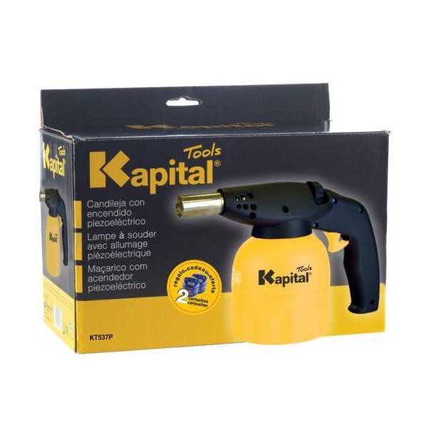 Pack Candileja Soplete KT537 con 2 Cartuchos de Butano 200N KAPITAL