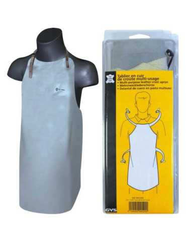 Delantal Multiusos de Cuero Gris para Soldador ABRATOOLS