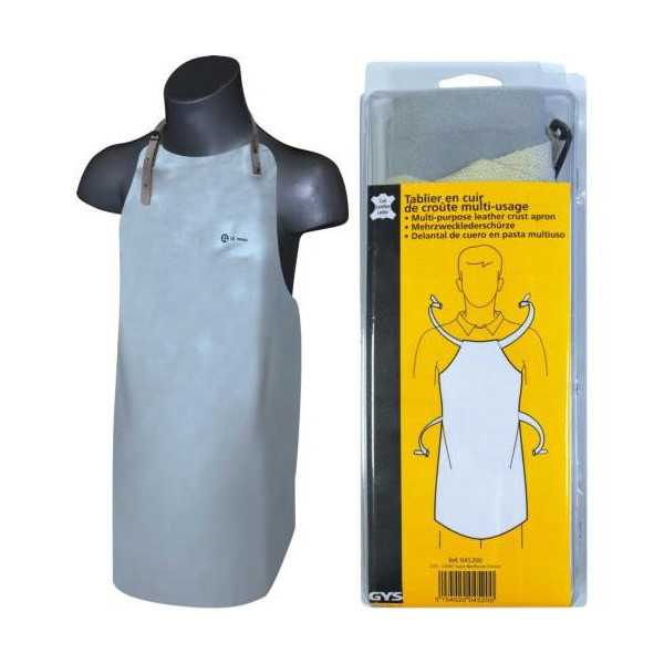 Delantal Multiusos de Cuero Gris para Soldador ABRATOOLS