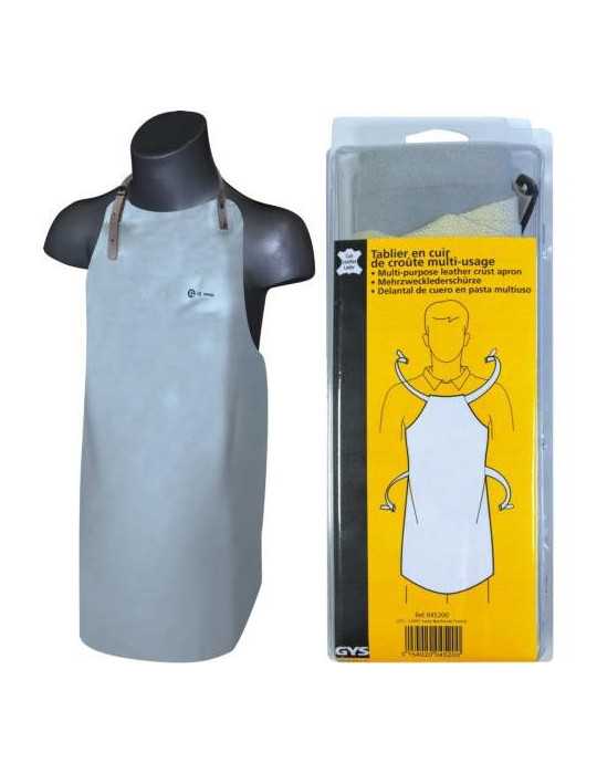 Delantal Multiusos de Cuero Gris para Soldador ABRATOOLS