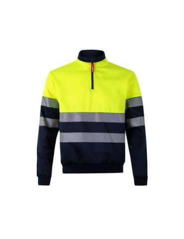 Sudadera con Cremallera Alta Visibilidad Azul/Amarillo Talla S VELILLA