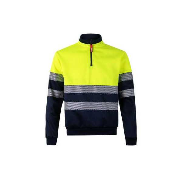 Sudadera con Cremallera Alta Visibilidad Azul/Amarillo Talla M VELILLA