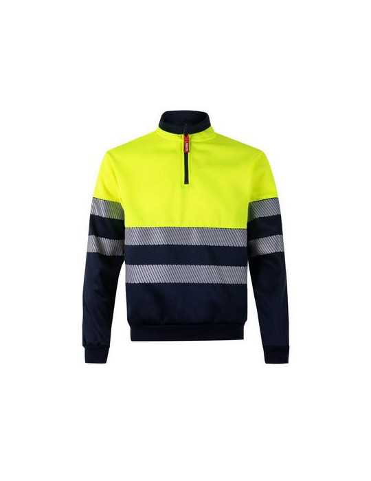 Sudadera con Cremallera Alta Visibilidad Azul/Amarillo Talla L VELILLA
