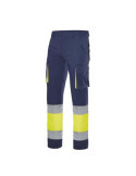 Pantalón Stretch Alta Visibilidad Azul Marino/Amarillo Flúor Talla XL VELILLA