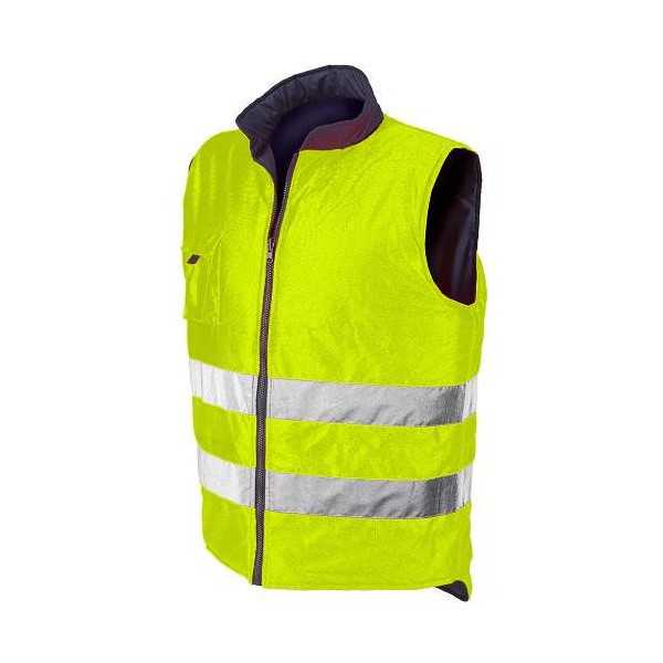 Chaleco Reverse Azul/Amarillo Flúor Modelo 4069 Talla S INDUSTRIAL STARTER