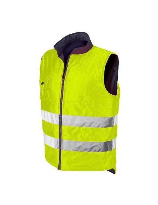 Chaleco Reverse Azul/Amarillo Flúor Modelo 4069 Talla XXL INDUSTRIAL STARTER