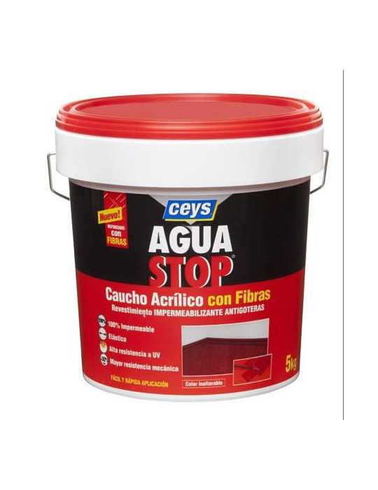 Aquastop Caucho Acrílico con Filtros 5 Kg Rojo AGUASTOP CEYS
