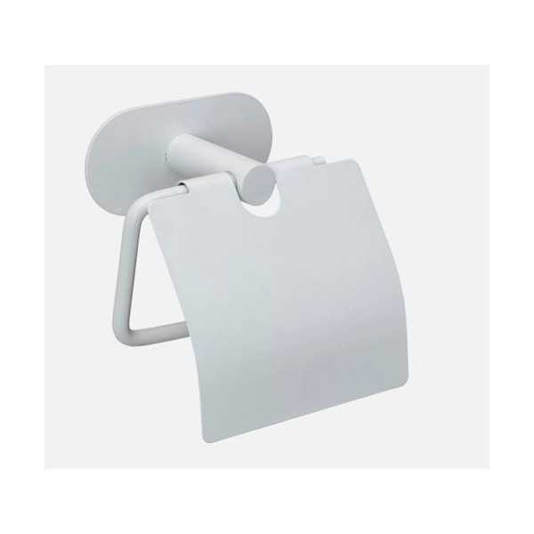 Portarrollos con Tapa de Acero Inox Turbo-Loc Blanc WENKO
