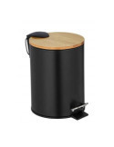 Cubo de Pedal Easy-Close Tortona 3 L, Negro/Bambu WENKO