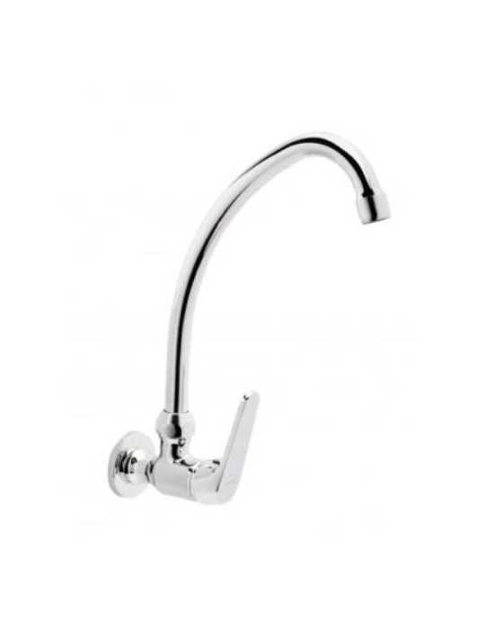Grifo Ge2 Lavabo Mural Monomando Caño Alto Cromado GENEBRE