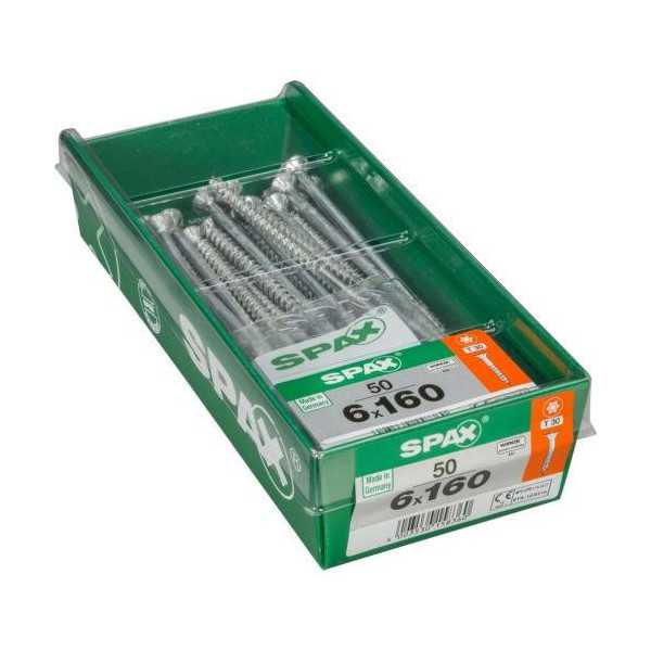 Tornillo con Pl Torx Wirox 6.0x160 con 50 Uds SPAX