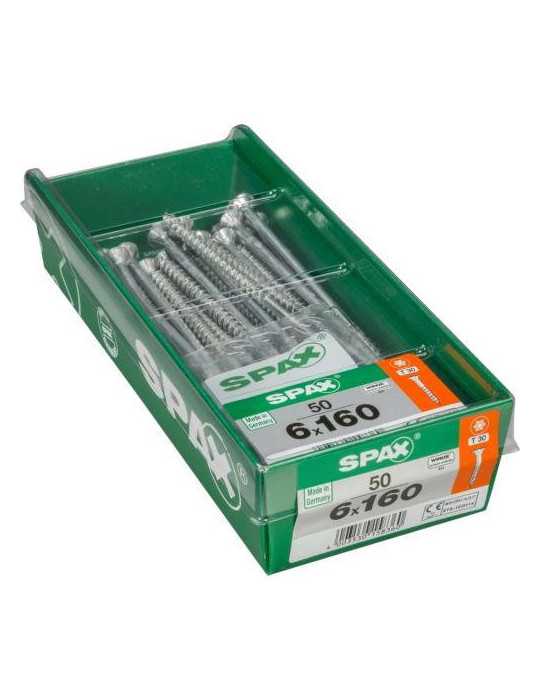 Tornillo con Pl Torx Wirox 6.0x160 con 50 Uds SPAX