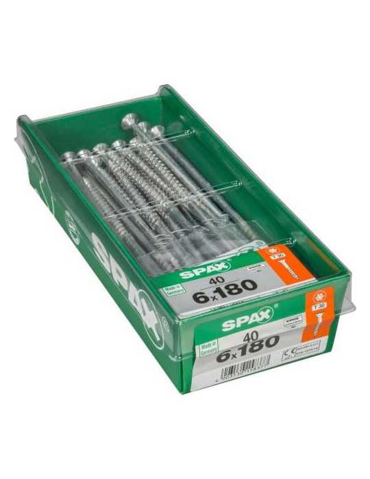 Tornillo con Pl Torx Wirox 6.0x180 con 40 Uds SPAX