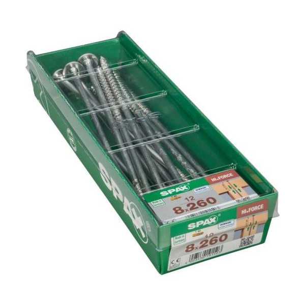 Torn. con Aran.Torx 8.0x260 Wirox con 12 Uds SPAX