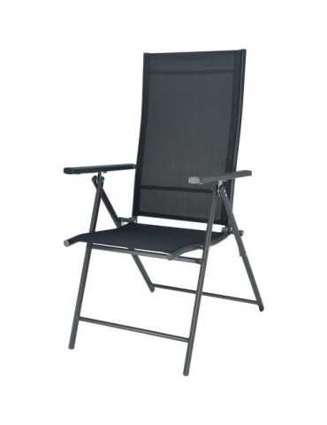 Silla Jardin Plegable Gris Oscuro Respaldo Alto KOOPMAN