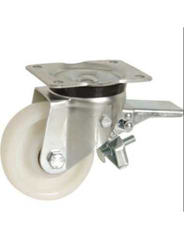 Rueda con Soporte Aro Nylon 125mm Placa Freno ITEM