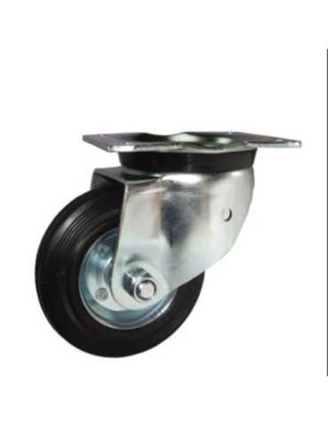 Rueda con Soporte Aro Goma/Chapa 200mm Placa 75494 ITEM