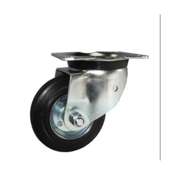 Rueda con Soporte Aro Goma/Chapa 200mm Placa 75494 ITEM