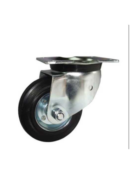 Rueda con Soporte Aro Goma/Chapa 200mm Placa 75494 ITEM