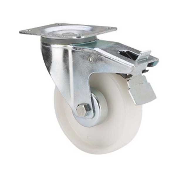 Rueda Giratoria Freno Poliamix Blanco 200mm ALEX