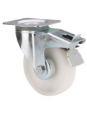 Rueda Giratoria Freno Poliamix Blanco 200mm ALEX