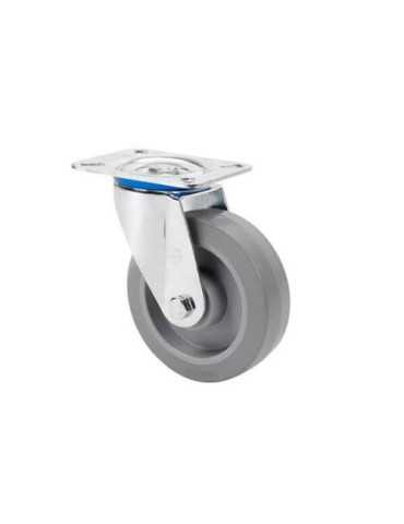 Rueda Giratoria 125 Goma Gris Elastica 225kg. ALEX