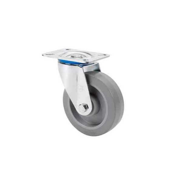 Rueda Giratoria 125 Goma Gris Elastica 225kg. ALEX