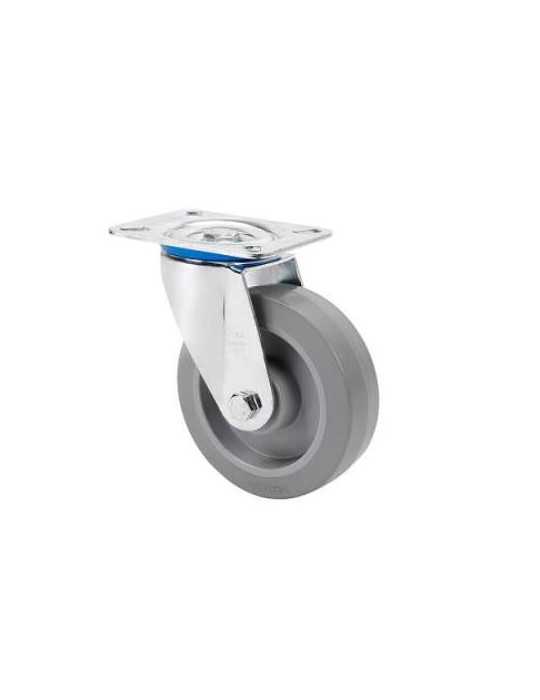Rueda Giratoria 125 Goma Gris Elastica 225kg. ALEX