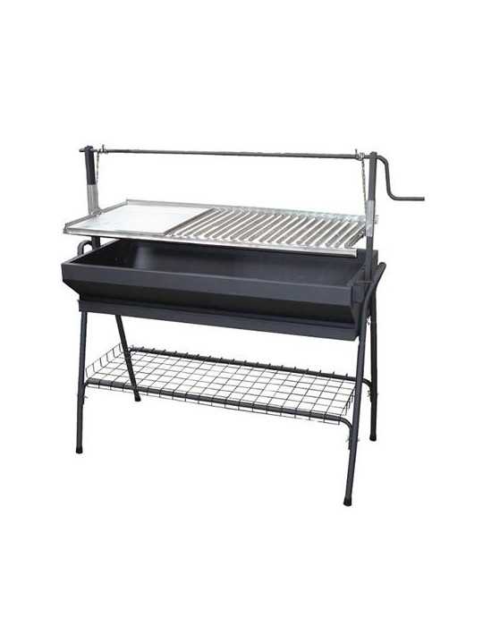 Barbacoa con Parrilla Plancha Inoxidable y Elevador 60x5 IMEX