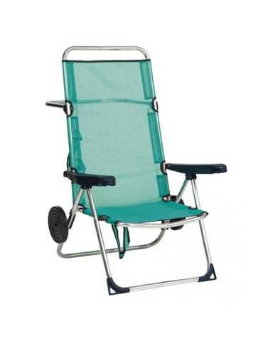 Silla de Playa Alta Plegable de Aluminio y Fibreline con Ruedas Alco ALCO