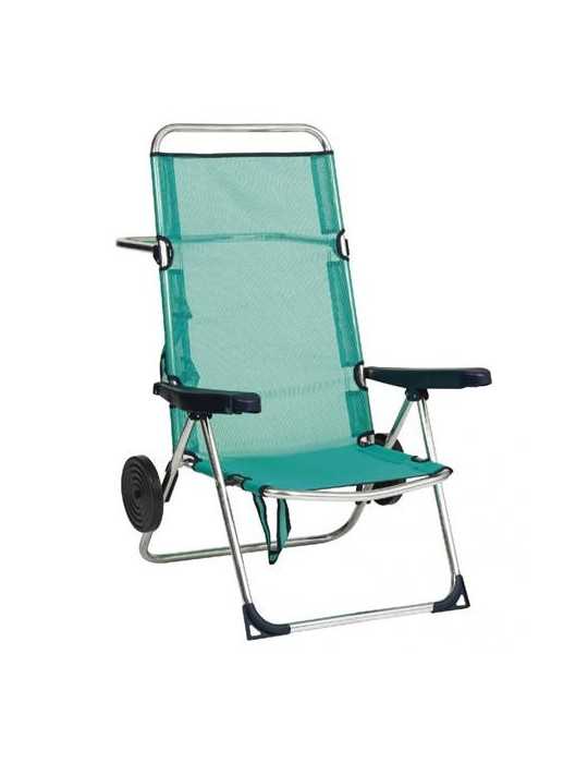 Silla de Playa Alta Plegable de Aluminio y Fibreline con Ruedas Alco ALCO