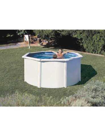 Piscina Desmontable de Acero Redonda Blanca con Depuradora de Arena Ø240x120 cm Gre Kit240eco GRE