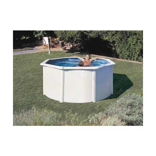 Piscina Desmontable de Acero Redonda Blanca con Depuradora de Arena Ø240x120 cm Gre Kit240eco GRE