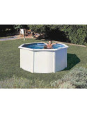 Piscina Desmontable de Acero Redonda Blanca con Depuradora de Arena Ø240x120 cm Gre Kit240eco GRE