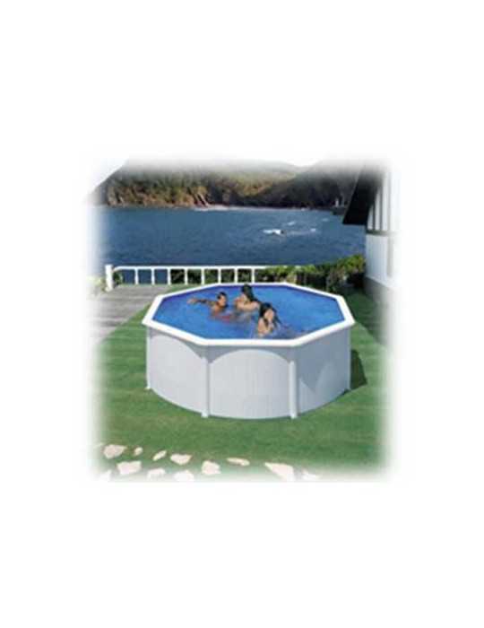 Piscina Desmontable de Acero Redonda Blanca con Depuradora de Arena Ø350x120 cm Gre Kit350eco GRE