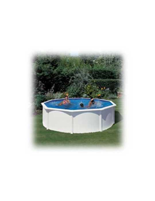 Piscina Desmontable de Acero Redonda Blanca con Depuradora de Arena Ø460x120 cm Gre Kit460eco GRE