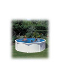 Piscina Desmontable de Acero Redonda Blanca con Depuradora de Arena Ø460x120 cm Gre Kit460eco GRE